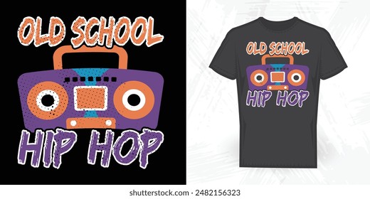 Old School Hip Hop Funny Vintage 90's Cassette Music Mixtape T-shirt Design