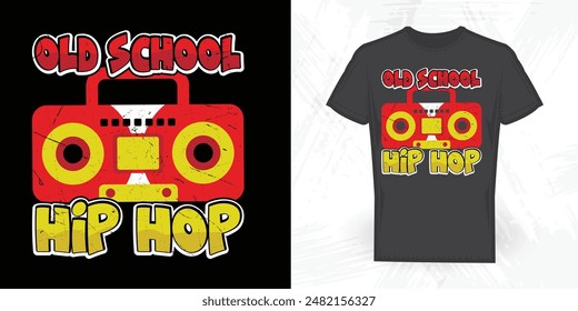 Old School Hip Hop Funny Vintage 90's Cassette Music Mixtape T-shirt Design