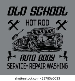 old school hot rod t shirt design