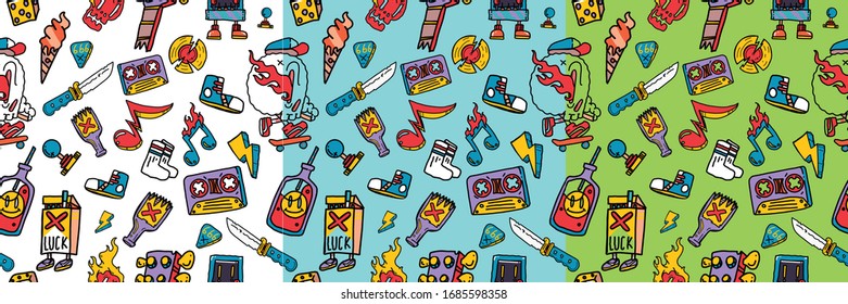 Old school pattern colorful textile