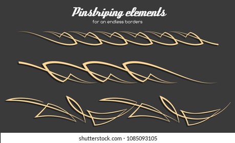 Old school pin stripes graphic pattern elements. It can stack into the endless border ornament. Vector eps10