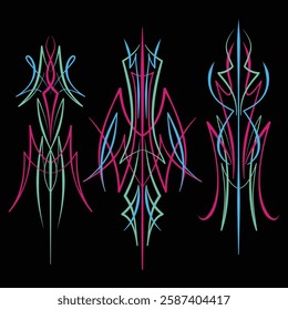 Old school pinstriping designs illustration