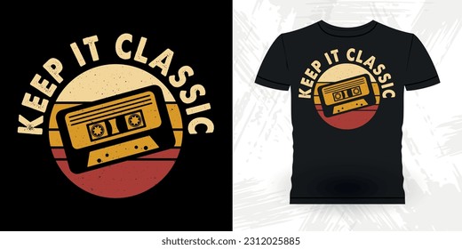 Old School Playlist Funny Old School Hip Hop Retro Vintage Cassette Music Mixtape T-shirt Design