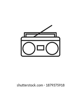 
icono de radio de escuela antigua, ilustración vectorial sobre fondo blanco.