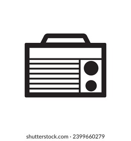 old school radio icon vector template illustration logo design