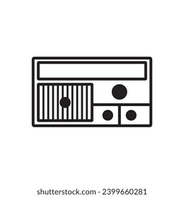 old school radio icon vector template illustration logo design