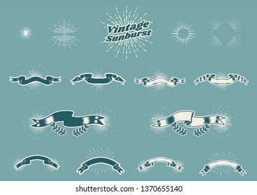 Old school ribbon banner vectors collection