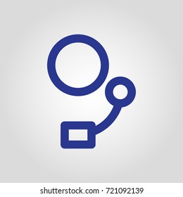 old school ring for app isolated flat linear vector icon