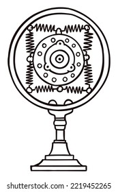 Old school round voice microphone - Out line