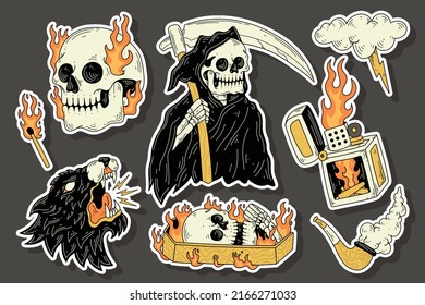 old school sticker vector illustration design