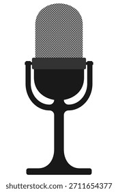 Old school studio mic graphic for radio station headers podcast channels and voiceover projects