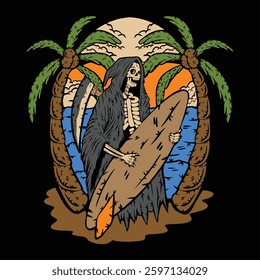 Old School Summer Vintage Illustration vector