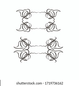 Old school swirl styled pin stripes graphic ornaments elements