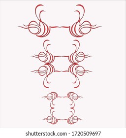 Old school swirl styled pin stripes graphic ornaments elements