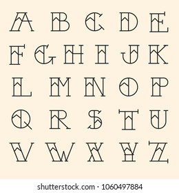 Old school tattoo alphabet. Vector. Letters Tattoo Traditional Callygraphy Font