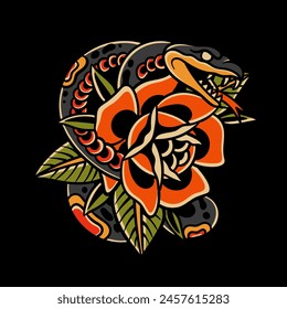 old school tattoo design, traditional tattoo illustration