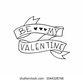 Old school tattoo design for Valentines day. Vector illustration.