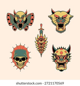 old school tattoo design vector illustration 