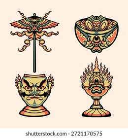 old school tattoo design vector illustration 