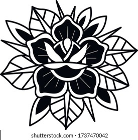 old school tattoo rose sketch 