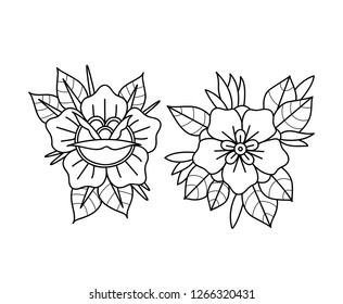 old school tattoo roses