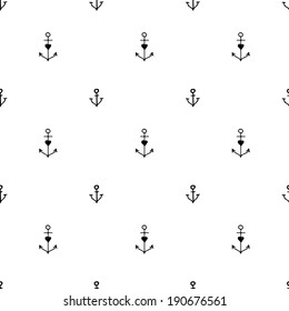 Old school tattoo style hand drawn nautical pattern