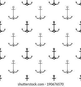 Old school tattoo style hand drawn nautical pattern