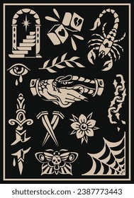 Old school tattoo vector design