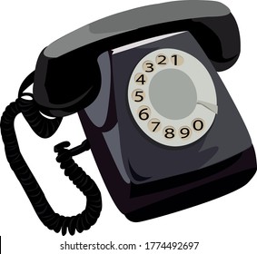 The Old School Telephone Is Black