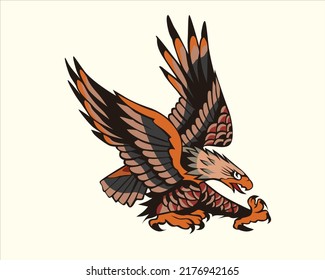 Old School Traditional Eagle Tattoo Flash