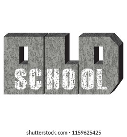Old school t-shirt fashion print on isolated white background. Pattern for tshirt and apparel graphics, poster, prints.