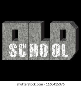 Old school t-shirt fashion print on isolated black background. Pattern for tshirt and apparel graphics, poster, prints.