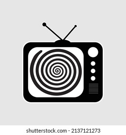 Old School TV Old Television Vintage Retro TV 80's tv series black and white tv spiral hypocritical 