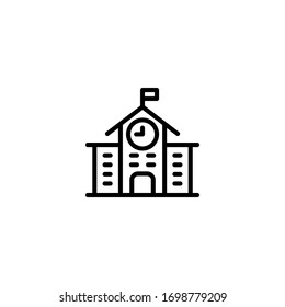 Old School Vector Icon In Linear, Outline Icon Isolated On White Background