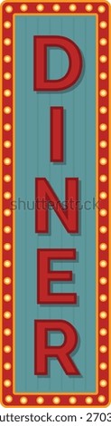 Old school vertical diner sign