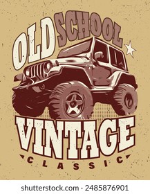 Old School Vintage Car T-Shirt Design