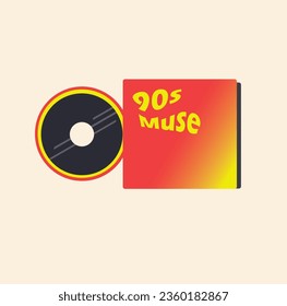 old school vinyl records icon, retro icon 