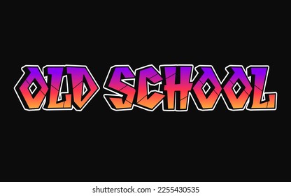 Old School word trippy psychedelic graffiti style letters.Vector hand drawn doodle cartoon logo Old School illustration. Funny cool trippy letters, fashion, graffiti style print for t-shirt, poster 