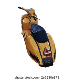 Old Scooter Illustration vector based drawing on white background Vol 01