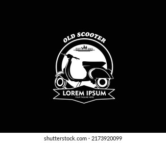 Old scooter logo design template