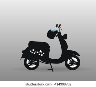 Old scooter motor object emblem retro icon