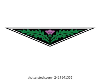 Old Scottish design. Thistle flower in Celtic ethnic style, isolated on white, vector illustration