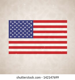 Old scrapped background with american flag. EPS10 vector