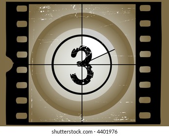 Old Scratched Film Countdown at No 3