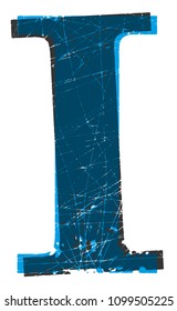 Old scratched font.