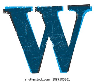 Old scratched font.