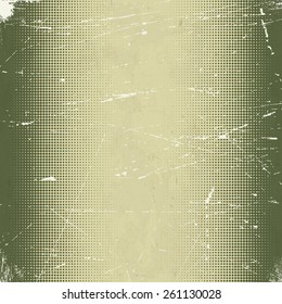 Old scratched paper card with halftone gradient