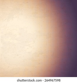 Old scratched paper card with halftone gradient