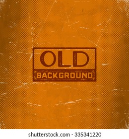 Old scratched paper card with halftone gradient