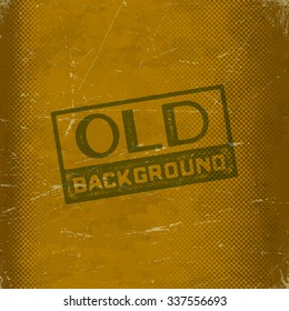 Old scratched paper card with halftone gradient